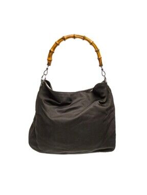 Gucci Vintage Bamboo Black Hobo Bag w/ COA